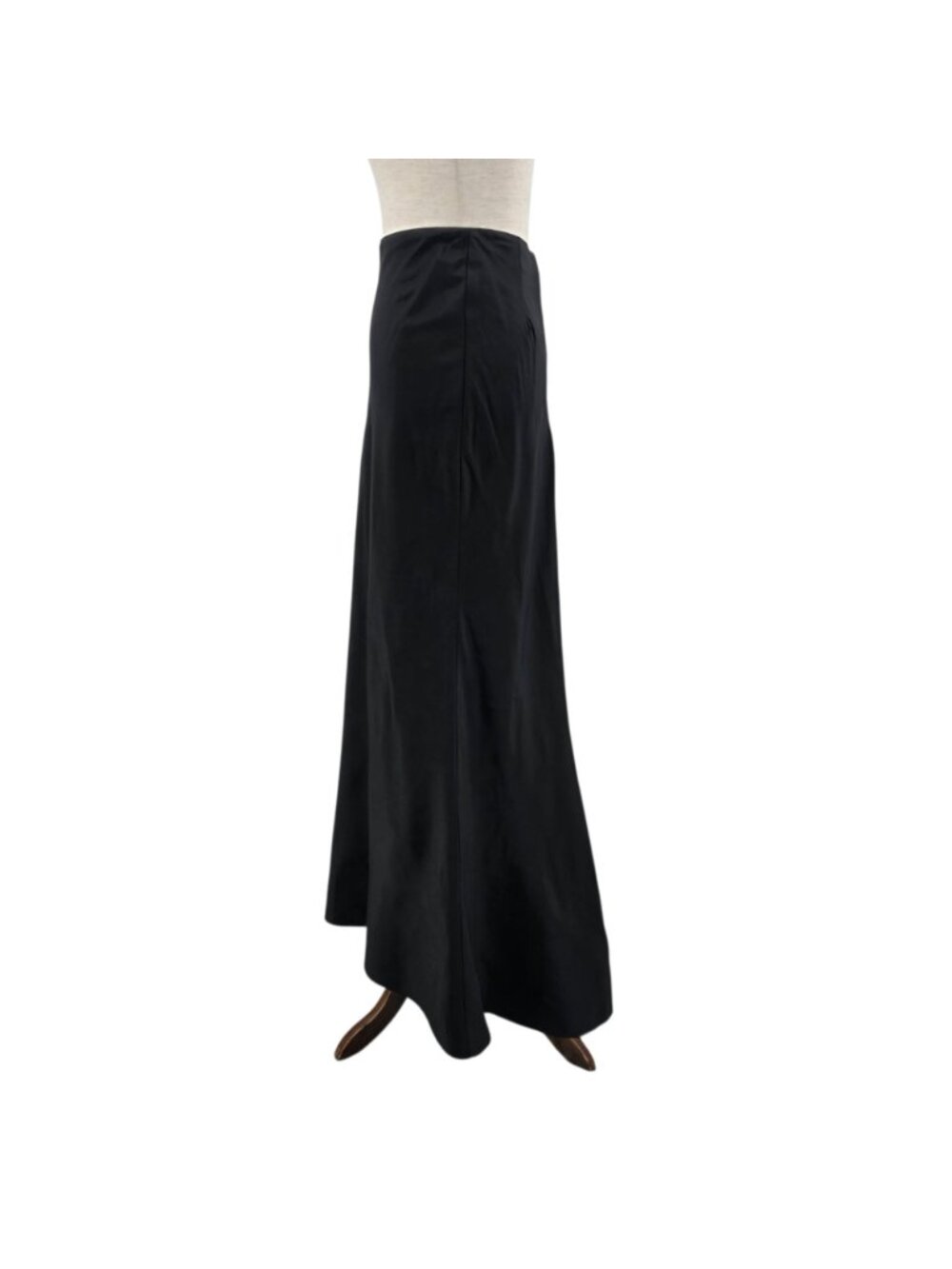 Vintage Cache Womens 4 Skirt Trumpet Skirt Black Satin Long Maxi High Waisted - Picture 4 of 13